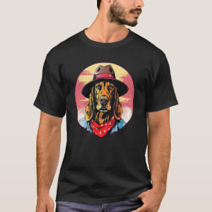 Bloodhound Cowboy Grappige Hond Wilde Westen T-shirt