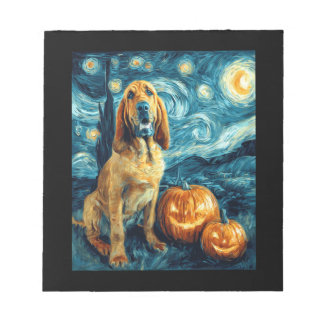 Bloodhound Cute Dog Halloween Jack O Lantern Pumpk Notitieblok