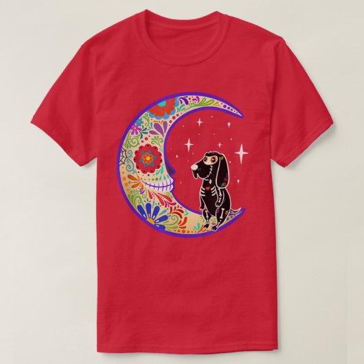 Bloodhound Dia de Los Muertos Skeleton T-shirt (Design voorkant)