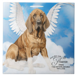 Bloodhound Dog Angel Custom Pet Memorial Tegeltje