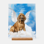 Bloodhound Dog Angel met naam Pet Memorial Acryl Bord (Voorkant)