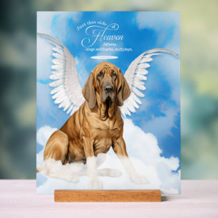 Bloodhound Dog Angel met naam Pet Memorial Acryl Bord