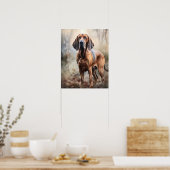 Bloodhound Dog Art Print Poster (Keuken)