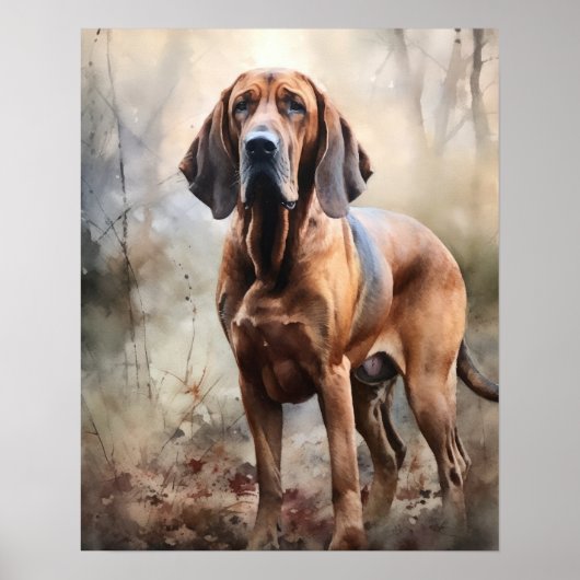 Bloodhound Dog Art Print Poster (Voorkant)