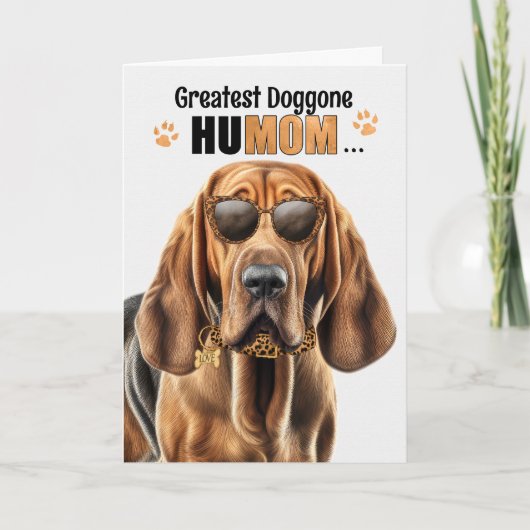 Bloodhound Dog Beste HuMOM Ooit Moederdag Feestdagen Kaart (Voorkant)