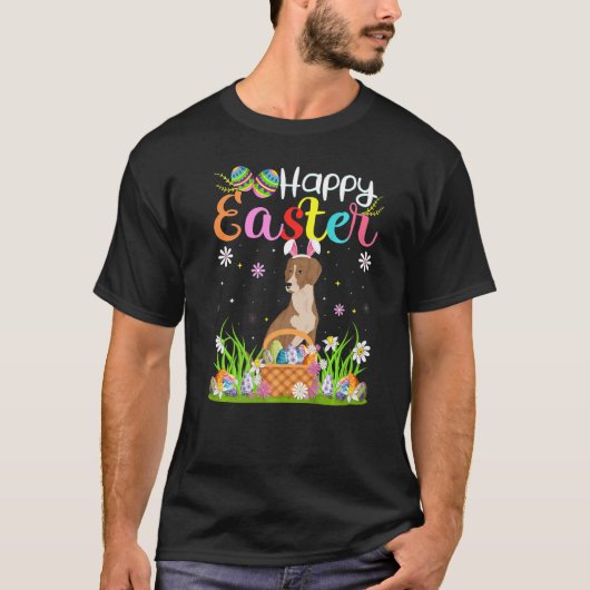 Bloodhound Dog Bunny Egg Hunt Bloodhound Happy Ea T-shirt (Voorkant)