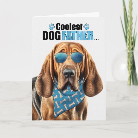 Bloodhound Dog Coolste Papa ooit Vaderdag Feestdagen Kaart (Voorkant)