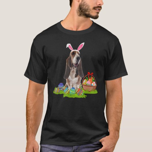 Bloodhound Dog Easter Egg Hunting Bunny Bloodhound T-shirt (Voorkant)