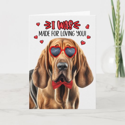 Bloodhound Dog gemaakt voor het houden van je Vale Feestdagen Kaart (Voorkant)
