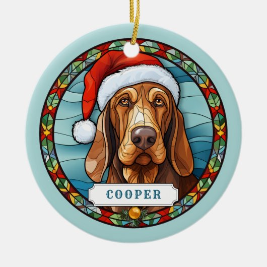 Bloodhound Dog Keramische Cirkel Ornament (Voorkant)