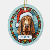 Bloodhound Dog Keramische Cirkel Ornament (Links)