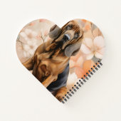 Bloodhound Dog Lover and Peach Blossoms Notitieboek (Achterkant)