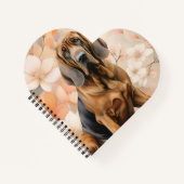 Bloodhound Dog Lover and Peach Blossoms Notitieboek (Voorkant)