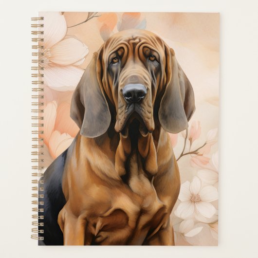 Bloodhound Dog Lover and Peach Blossoms Planner (Voorkant)