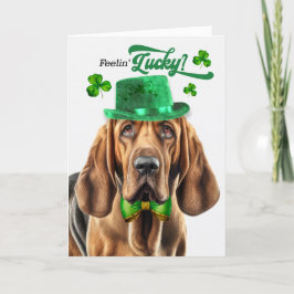 Bloodhound Dog Lucky St Patrick's Day Feestdagen Kaart