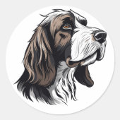 Bloodhound dog portrait  ronde sticker (Voorkant)
