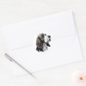 Bloodhound dog portrait  ronde sticker (Envelop)