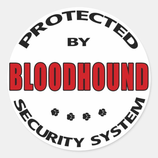 Bloodhound Dog Security Ronde Sticker (Voorkant)