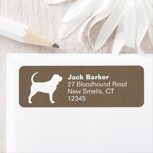 Bloodhound Dog Silhouette Return Address Labels (Insitu)