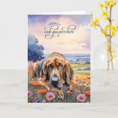 Bloodhound Dog Wildflowers Miss You Kaart (Gele Bloem)