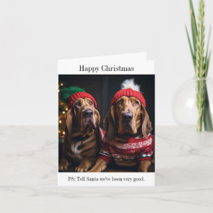 Bloodhound Dogs Christmas Kaart