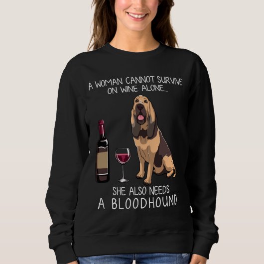 Bloodhound en wijnhond gemonteerd trui (Voorkant)