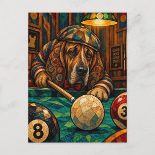 Bloodhound, geometrisch mozaïek briefkaart