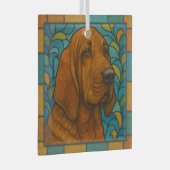 Bloodhound "Glas in lood" Glas Ornament (Voorkant Rechts)