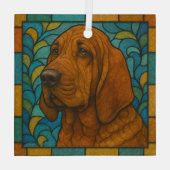 Bloodhound "Glas in lood" Glas Ornament (Achterkant)