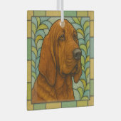 Bloodhound "Glas in lood" Glas Ornament (Voorkant Rechts)