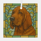 Bloodhound "Glas in lood" Glas Ornament (Achterkant)