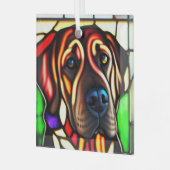 Bloodhound "Glas in lood" Glas Ornament (Voorkant links)