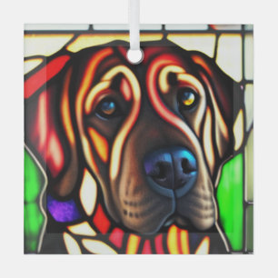 Bloodhound "Glas in lood" Glas Ornament