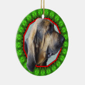 Bloodhound Happy Howliday Keramisch Ornament (Rechts)