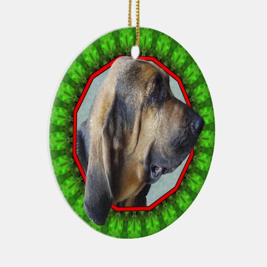 Bloodhound Happy Howliday Keramisch Ornament (Rechts)