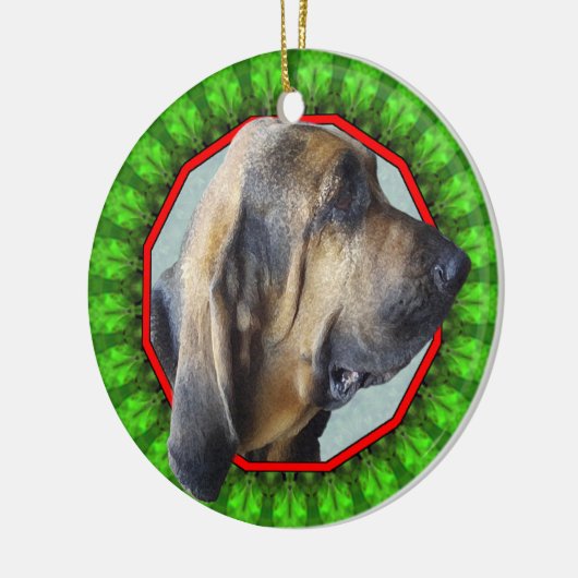 Bloodhound Happy Howliday Keramisch Ornament (Links)