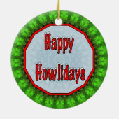 Bloodhound Happy Howliday Keramisch Ornament (Achterkant)