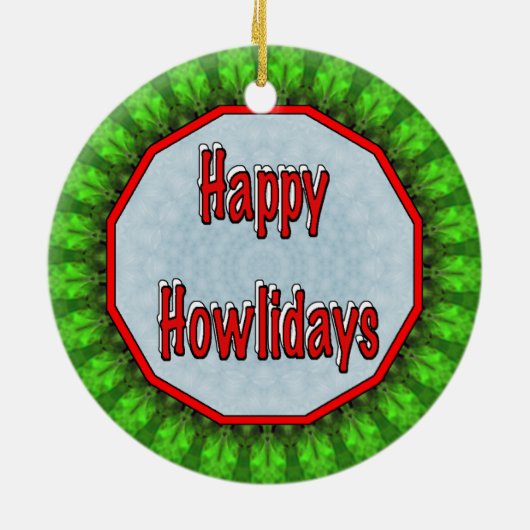 Bloodhound Happy Howliday Keramisch Ornament (Achterkant)