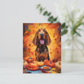 Bloodhound herfst dankdag  briefkaart (Staand voorkant)