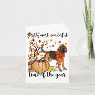 Bloodhound Herfstpompoenen Herfstblad Boom  Kaart