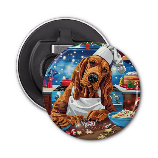 Bloodhound Holiday Baking: Feestelijke Kerst Button Flesopener (Voorkant)