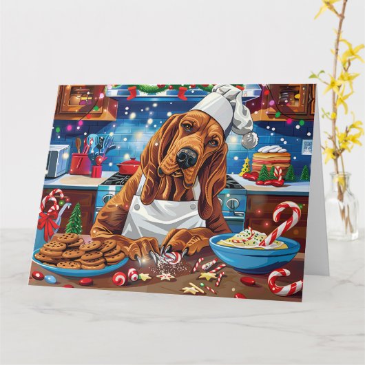 Bloodhound Holiday Baking: Feestelijke Kerst Kaart (Gele Bloem)