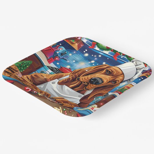 Bloodhound Holiday Baking: Feestelijke Kerst Papieren Bordje (Gebogen)