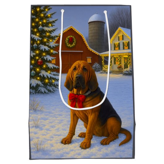 Bloodhound Holiday Card Medium Cadeauzakje (Achterkant)