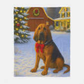 Bloodhound Holiday  Fleece Deken (Voorkant)