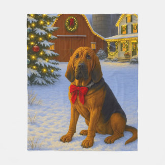 Bloodhound Holiday  Fleece Deken