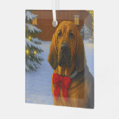 Bloodhound Holiday  Glas Ornament (Voorkant links)