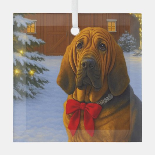Bloodhound Holiday  Glas Ornament (Voorkant)
