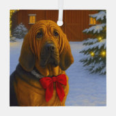 Bloodhound Holiday  Glas Ornament (Achterkant)