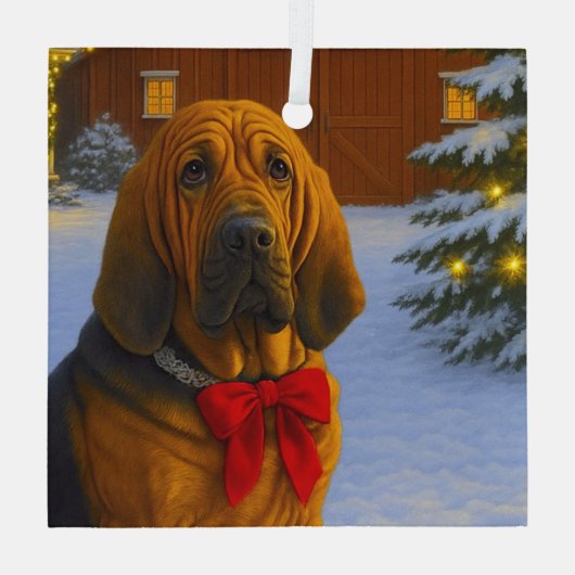 Bloodhound Holiday  Glas Ornament (Achterkant)
